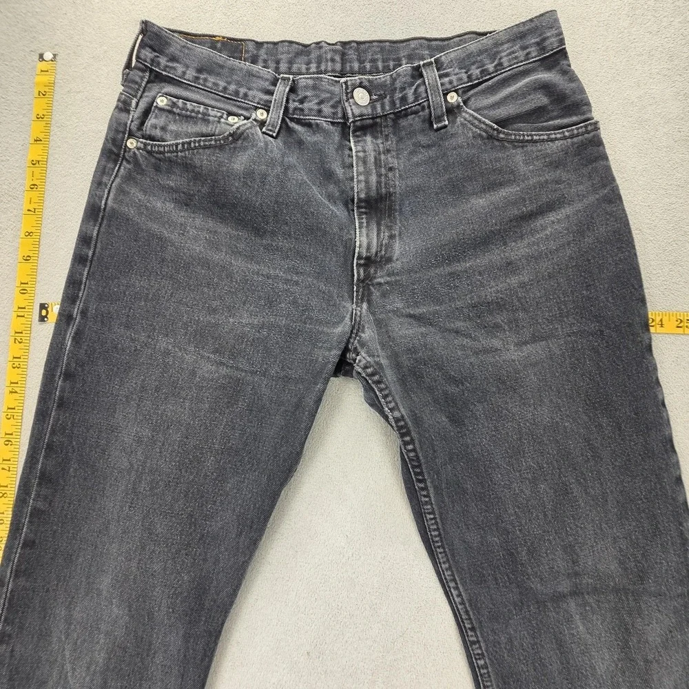 Levis 507 Jeans‎ Mens Black Dark Wash Straight Zip Fly Fits 32x32